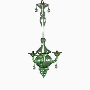 Lustre Vert en Verre de Murano