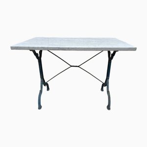 Tavolo da bistrò in marmo e ghisa