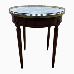 Louis XVI Style Bouillotte Table in Mahogany and Marble