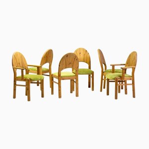 Chaises de Salle à Manger Scandinaves en Mousse et Pin, 1960, Set de 6
