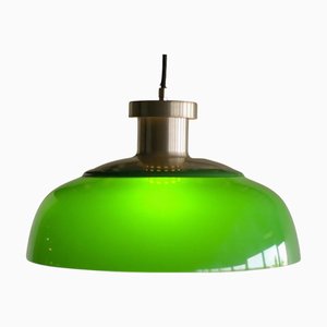 Green Acrylic Pendant Lamp 4017 by Achille & Pier Giacomo Castiglioni for Hille, 1959