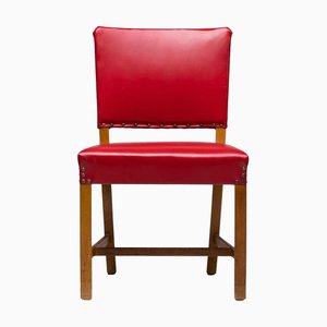 Sedia Kaare Klint modello 3949 rossa di Rud. Rasmussen, 1936