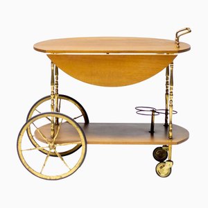 Chariot de Bar en Laiton et Noyer par Cesare Lacca, 1960s