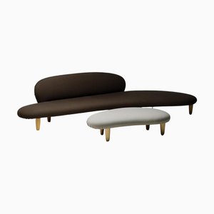 Divano a forma libera e poggiapiedi di Isamu Noguchi, set di 2