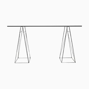 Minimalist Textured Crystal Glass Desk by Olivier Mourgue for Cassina, 1980s