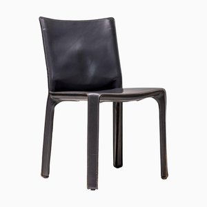 Elephant Hide Grey Cab Dining Side Chair by Mario Bellini for Cassina, 1980s