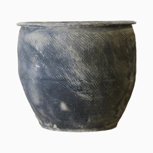 Big Grey Textured Asian Pot
