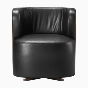 Spritz schwarzer Ledersessel von Lorenza Bozzoli