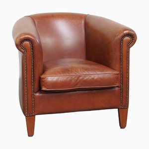 Cowhide Club Chair in Cognac Color