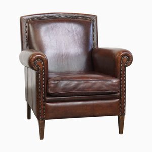 Dark Brown Sheep Leather Armchair