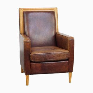 Art Deco Sheep Leather Armchair