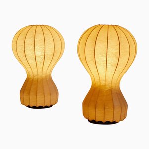 Kleine Cocoon Gatto Tischlampen von Achille & Pier Castiglioni für Flos, 1960, 2er Set
