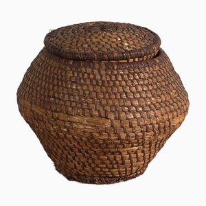 Vintage Basket with Lid, 1920