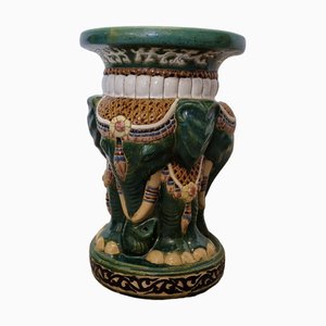 Vintage Ceramic Round Elephant Plant Table, 1960s