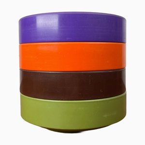 Scodelle Mid-Century Space Age moderne impilabili di Rosti, Danimarca, 1960, set di 4