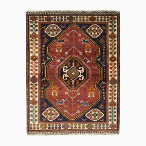 Hand-Knotted Shiraz Ghashghai Rug with Nomadic Art with Symbolic Power