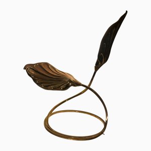 Lampe de Bureau avec Cadre en Laiton Martelé par Tommaso Barbi pour Bottega Gadda, 1970s