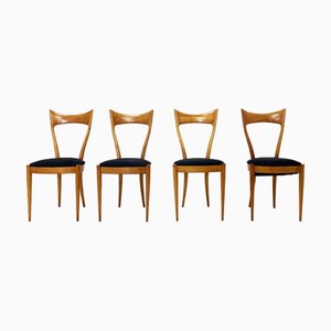 Chair in Beech and Blue Velvet