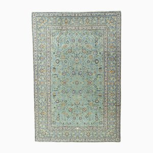 Tapis Tissé Main Kashan en Vert Pistache