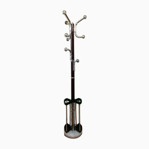 Space Age Coat Stand with Steel and Marble Umbrella Stand, 1970s
