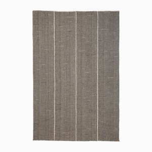 Tappeto moderno e minimalista in lana Kilim in bianco e nero