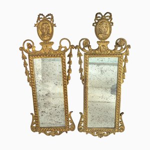 Neoclassical Mirrors in Antique Gilded Wood, Set of 2