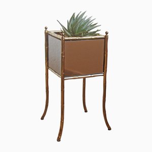 Imitación de bambú Macetero al estilo de Maison Baguès, años 80