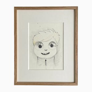 Javier Calleja, Untitled, 2017, Crayon & Graphite & Paper, Framed