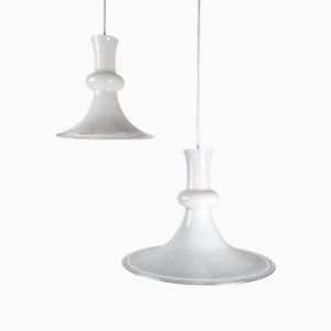 Lampes à Suspension en Opaline par Michael Bang pour Royal Copenhagen, 1970s, Set de 2