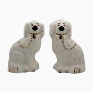 Mid Century Staffordshire Ceramic Spaniel Mantle Dogs from Beswick England, 1960s, Set of 2