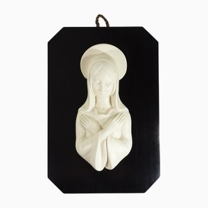 Figura de la Virgen italiana Art Déco de cerámica de Zaccagnini, años 30