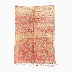 Tapis Boujad Vintage Berbère en Terre Cuite Douce & Laine Menthe, 1990s