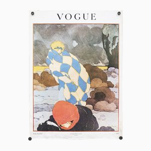 Manifiesto de vientos de invierno de principios de diciembre de Vogue Condé Nast Di Lepape, años 70, papel