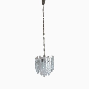 Lámpara de araña vintage de cristal de hielo de JT Kalmar para Kalmar Franken Kg, años 60