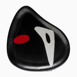 Ceramic Dish with Abstract Decoration by Denise and Peter Orlando, 1960s