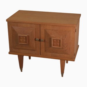 Brutalist Bedside Table in Oak and Oak Veneer, 1960s