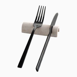 Carolino Travertine Cutlery Rest by Giovanni Agliottone for Mad Stone Lab, Set of 4