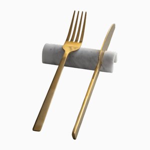 Carolino Carrara Cutlery Rest by Giovanni Agliottone for Mad Stone Lab, Set of 4