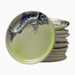 Ceramic Fish Service, 1960s, Set of 12