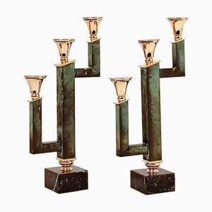 Italienische Kerzenhalter im Art Deco Stil, 1960er, 2er Set