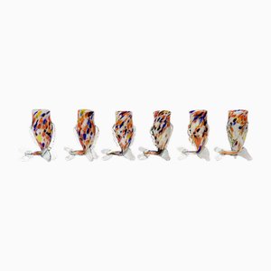 Verres à Boire Vintage en Verre Murano par Aureliano Toso, 1950s, Set de 6