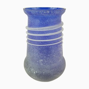 Vase Vintage en Verre Opalin Bleu Clair, Italie, 1970s