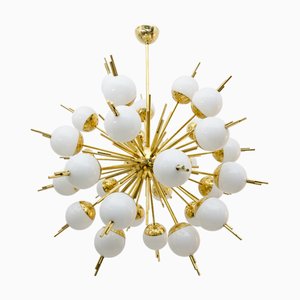 Large Sputnik Murano Glass and Brass Chandelier, 2000