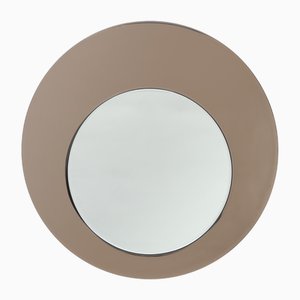 Cristal Art Asymmetrical Round Wall Mirror, 1970s