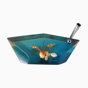 Mid-Century Modern Resin Desk Set with Marine Inclusion, 1960s