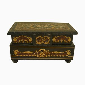 Antique Italian Sorrento Wood Jewelery Box, 1800s