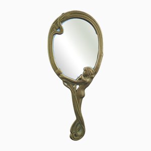 Miroir de Toilette Liberty en Bronze Bas-Relief, 1900s