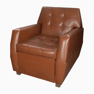 Chaise Vintage en Faux Cuir, 1950s