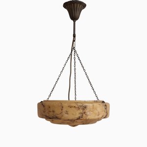Lámpara colgante Art Déco vintage de vidrio marmolado, años 20