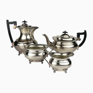 Silbernes Teeservice, Sheffield, England, 1930er, 4er Set